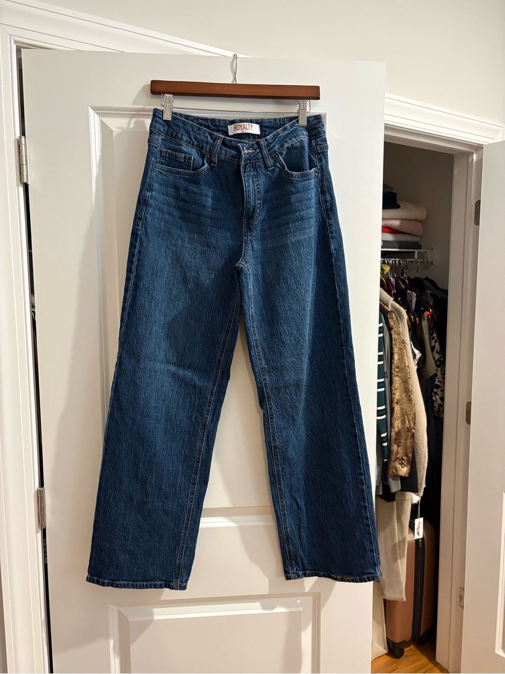 Royalty For Me Straight Leg Jeans in Dark Blue Denim